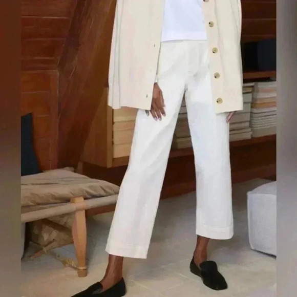 Everlane NWT Womens Organic Cotton straight Leg Pants in Bone Size 10 - Picture 10 of 10